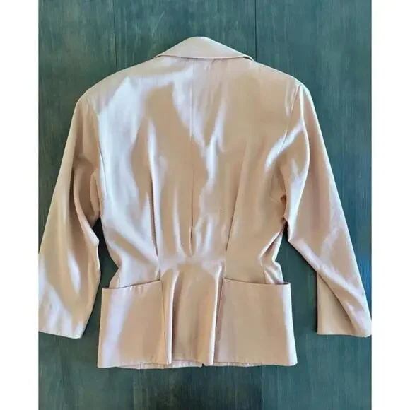 Vintage TAHARI Light Peach 100% Wool Skirt Suit – Size 6 - Picture 5 of 11